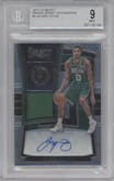 Jayson Tatum from the 2017-18 Panini Select set graded by Beckett and given an overall grade of 9.