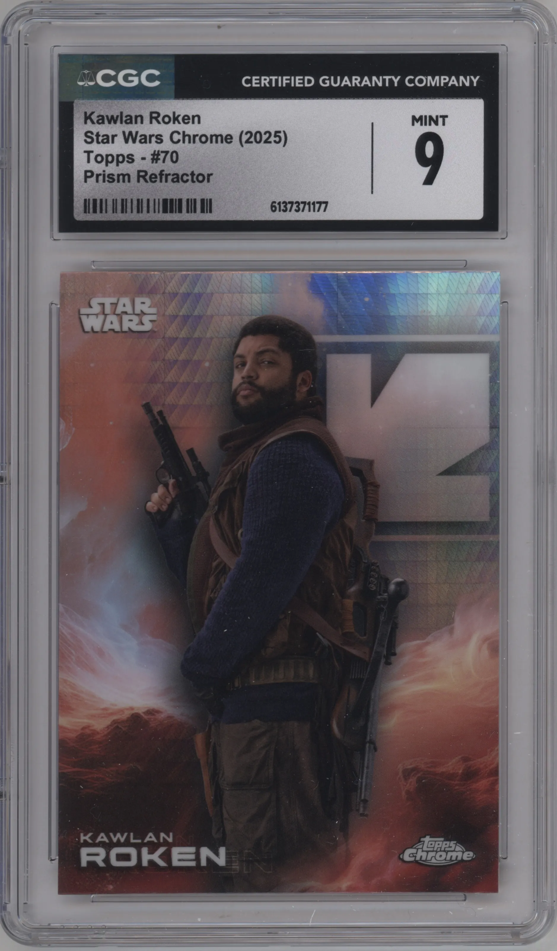 2025 Topps Chrome Star Wars Kawlan Roken Prism Refractor CGC 9