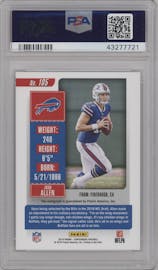 Josh Allen from the 2018 Panini Contenders set graded by PSA and given an overall grade of 10.