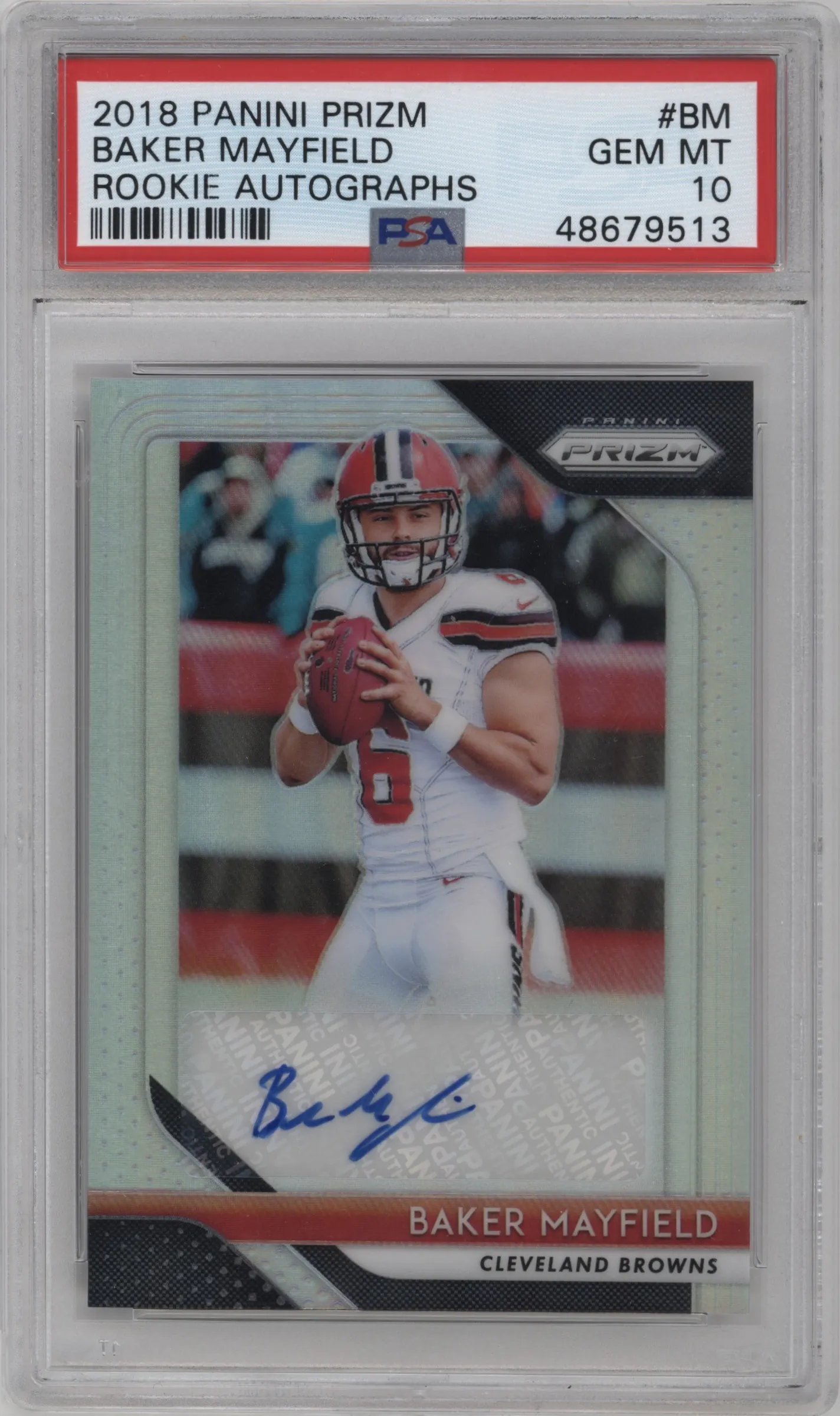 2018 Panini Prizm Rke.Auto Baker Mayfield #RA-BM PSA 10