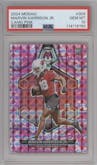Marvin Harrison Jr. from the 2024 Panini Mosaic set featuring a Pink Camo parallel graded by PSA and given an overall grade of 10.
