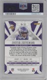 Justin Jefferson from the 2020 Panini Phoenix set featuring a Fire Burst parallel graded by PSA and given an overall grade of 9.