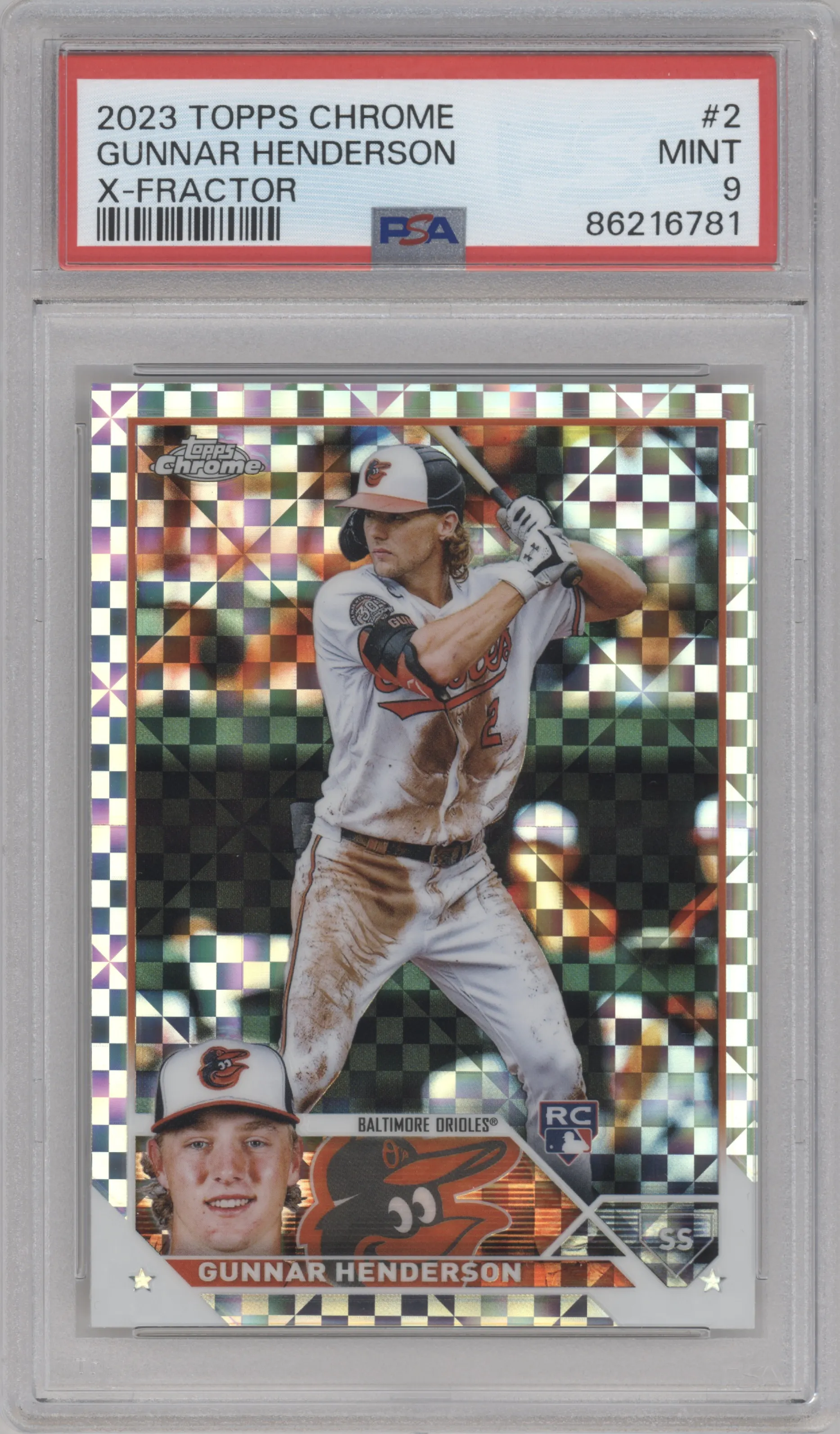 2023 Topps Chrome Gunnar Henderson X-Fractor PSA 9