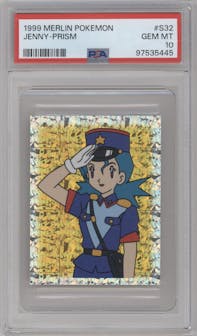 Jenny from the 1999 Pokemon Merlin set graded by PSA and given an overall grade of 10.