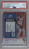 Obi Toppin from the 2020-21 Panini Contenders Optic set featuring a Red parallel graded by PSA and given an overall grade of 9.