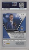 Stephen Curry from the 2019-20 Panini Mosaic  set featuring a Purple Mosaic parallel graded by PSA and given an overall grade of 10.