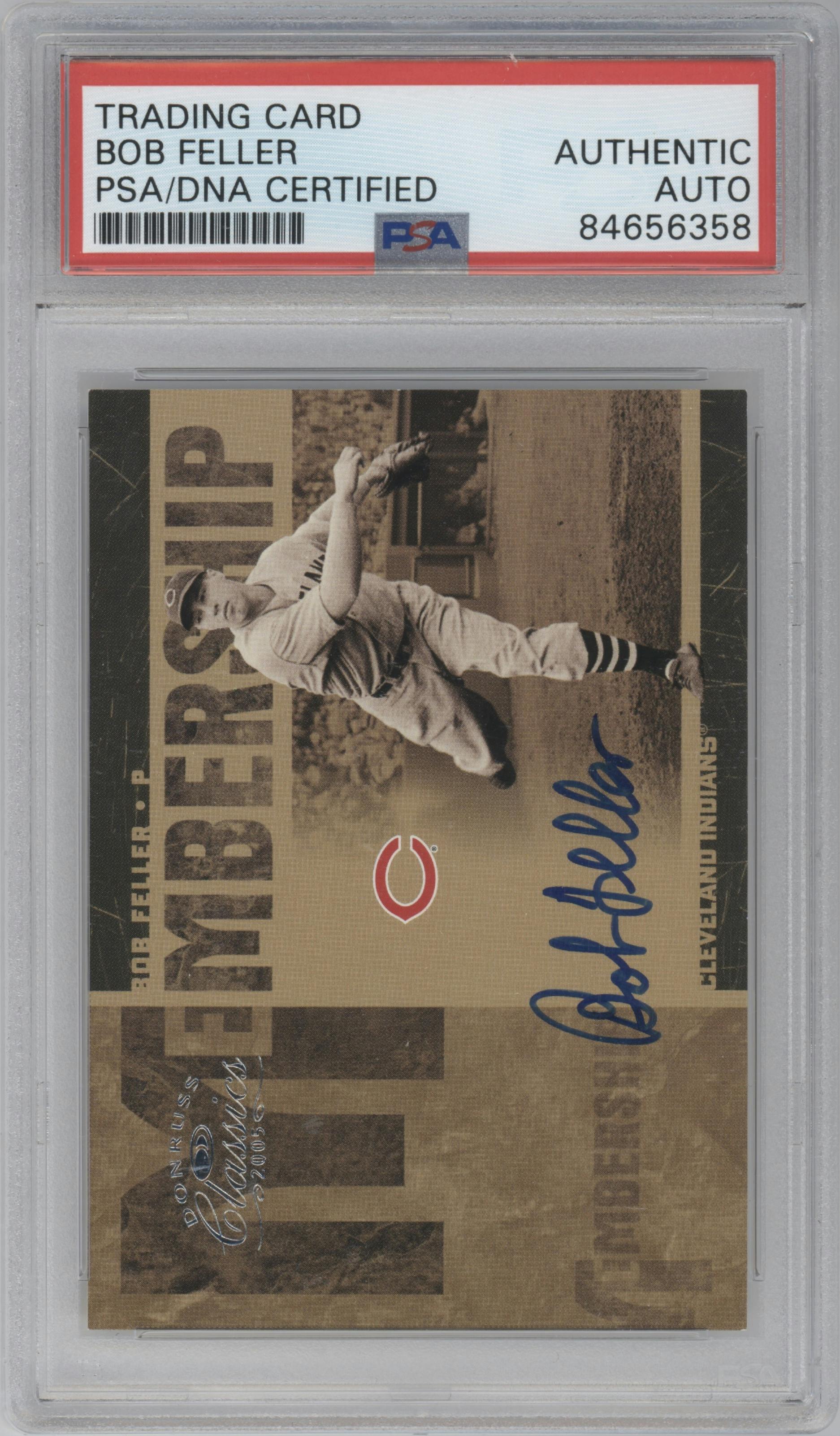Bob Feller from the 2005 Donruss Classics set graded by PSA.