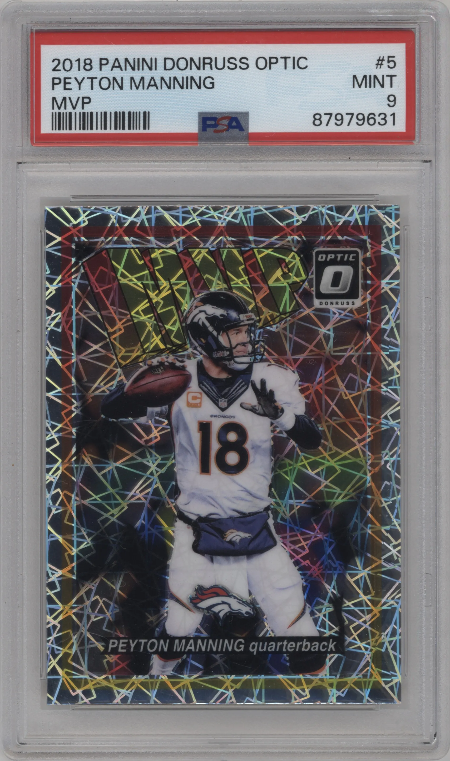 2018 Panini Donruss Optic MVP Peyton Manning #5 PSA 9