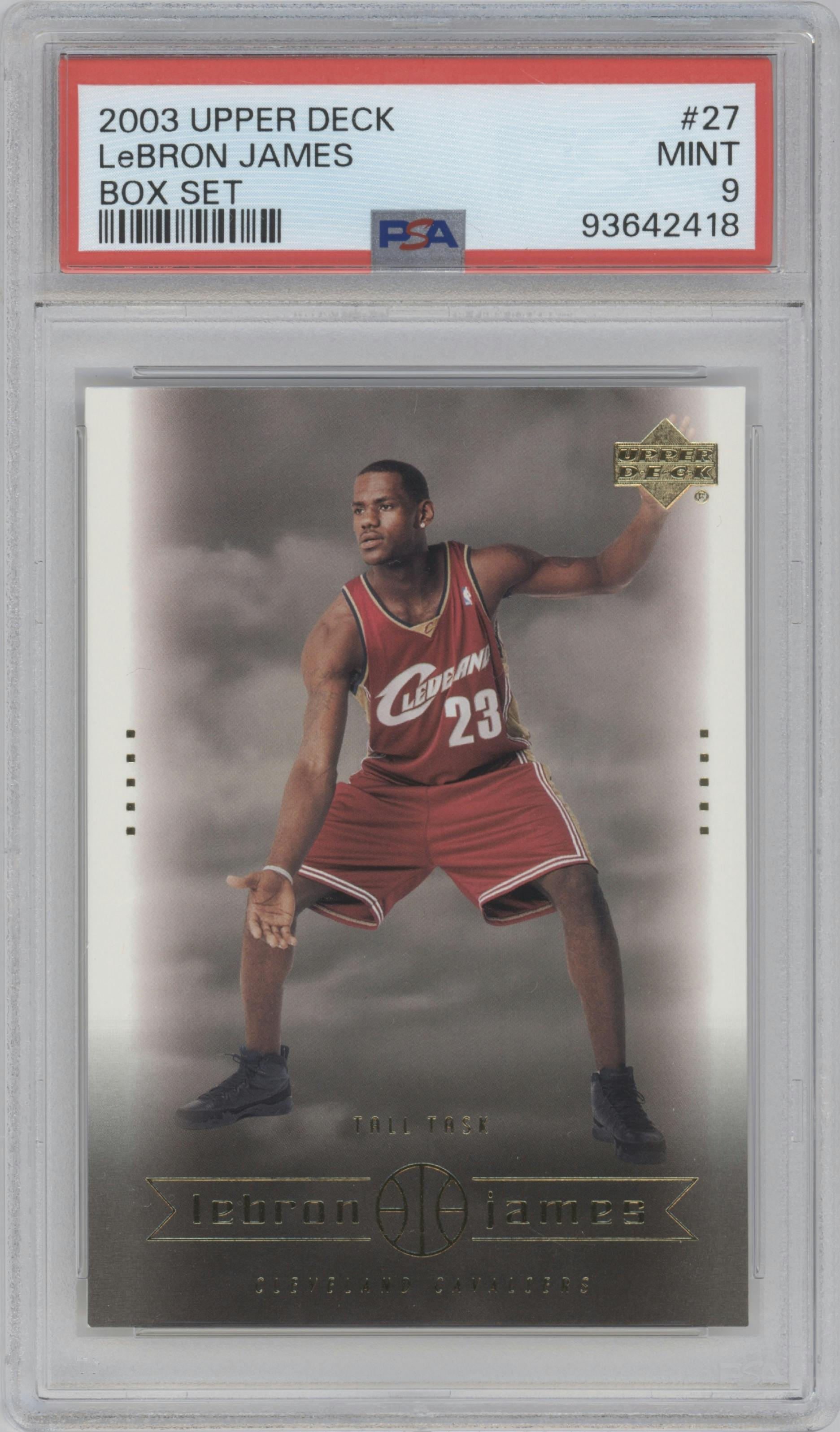 Lebron James from the 2003-04 Upper Deck LeBron James  set graded by PSA and given an overall grade of 9.