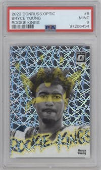 Bryce Young from the 2023 Donruss Optic set graded by PSA and given an overall grade of 9.