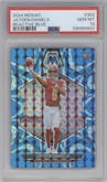 Jayden Daniels from the 2024 Panini Mosaic set featuring a Reactive Blue parallel graded by PSA and given an overall grade of 10.