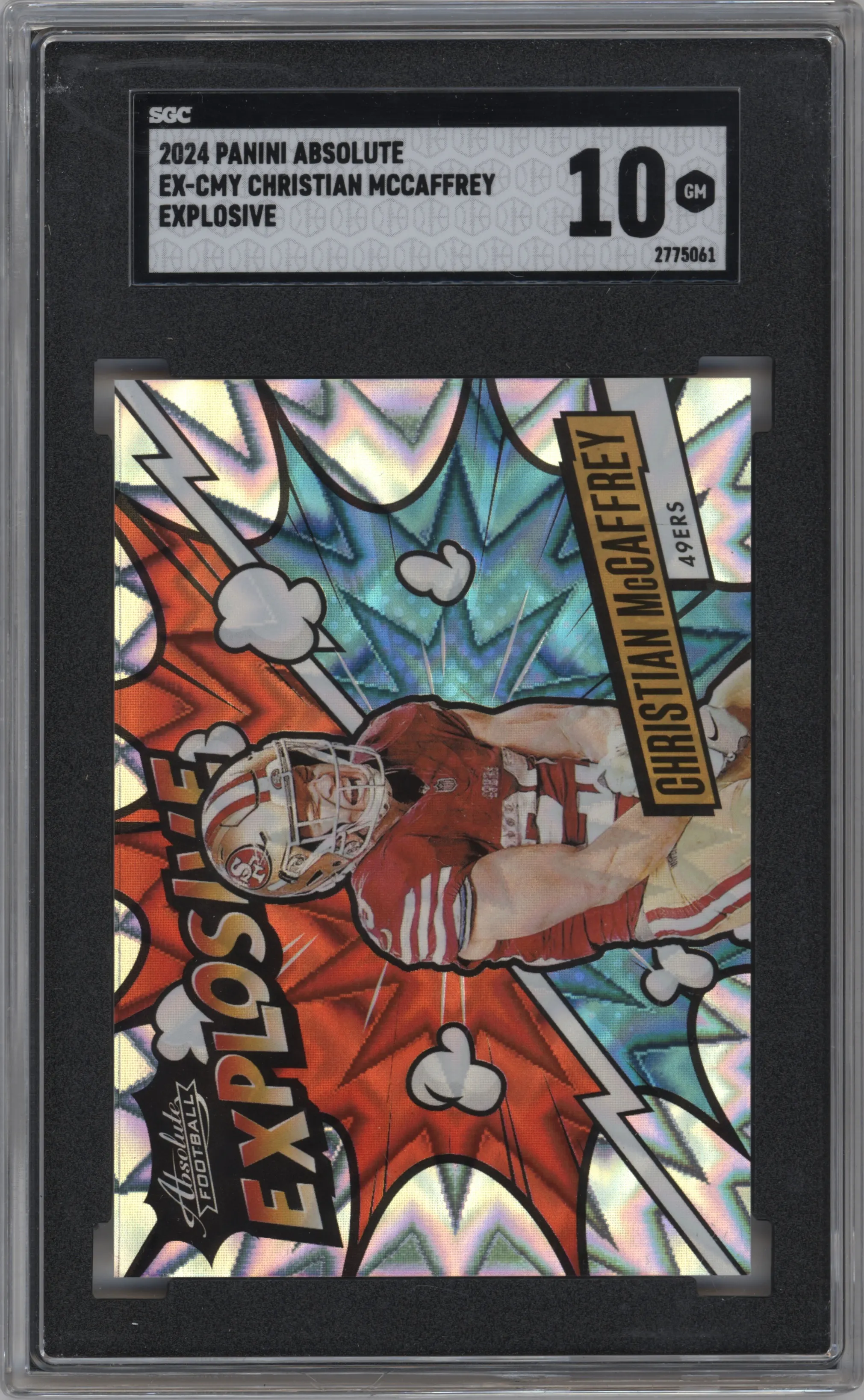 2024 Panini Absolute Explosive Christian McCaffrey #EX-CMY SGC 10