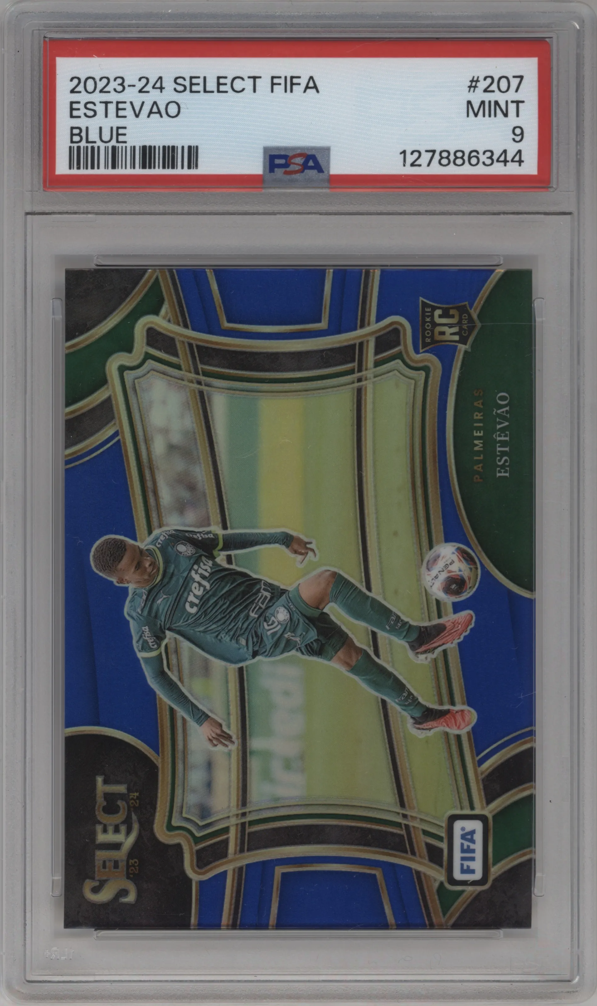 2023 Panini Select FIFA Field Lvl. Estevao Blue PSA 9