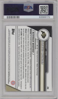 Travis Hunter  from the 2023 Bowman Chrome University set graded by PSA and given an overall grade of 10.