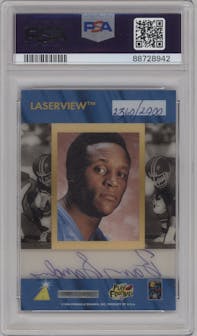 Barry Sanders from the 1996 Pinnacle Laser View set graded by PSA and given an overall grade of 9.