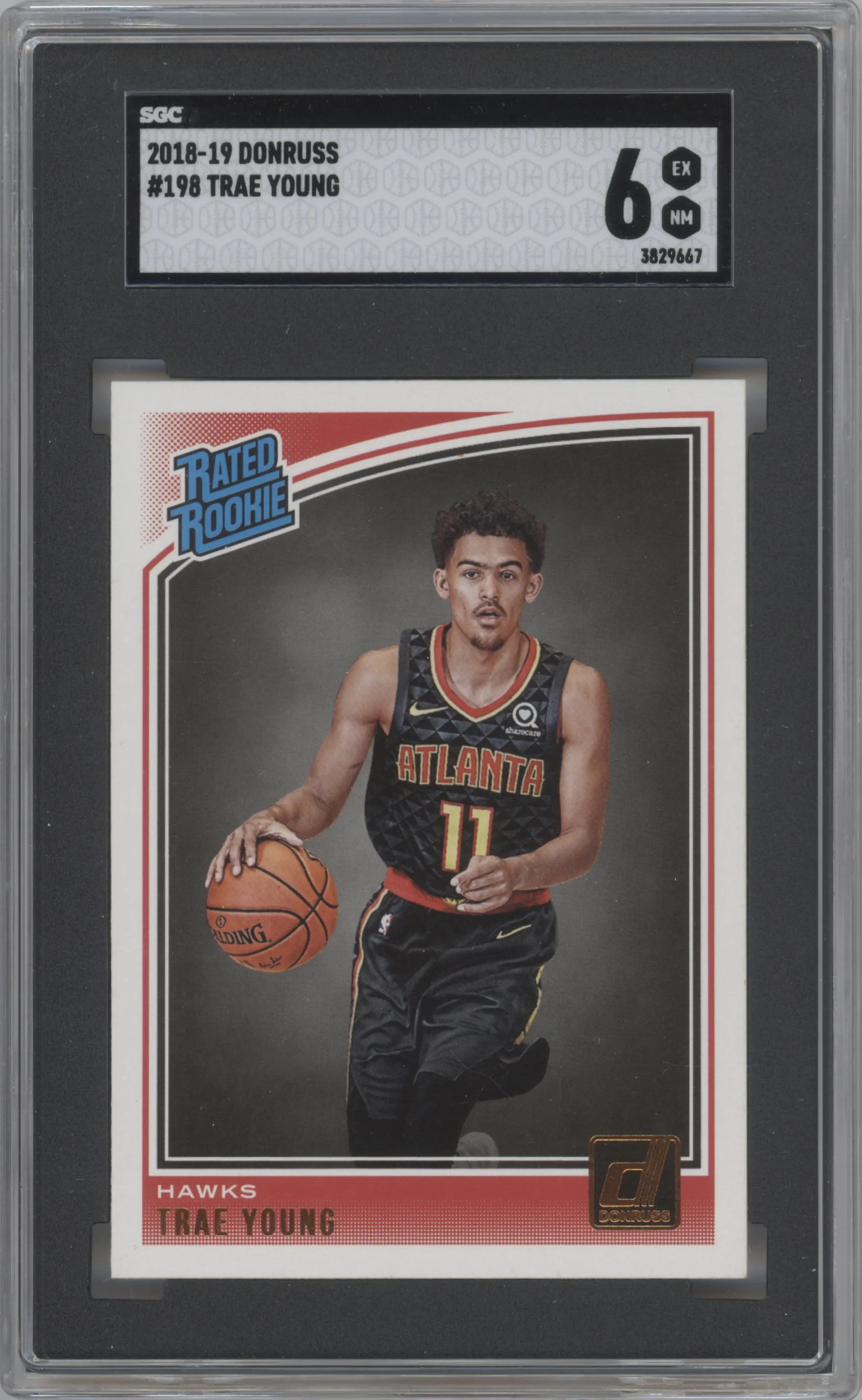 2018 Panini Donruss Rated Rookie Trae Young #198 SGC 6