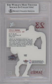 LeBron James from the 2003-04 Fleer E-X set graded by Beckett and given an overall grade of 9.