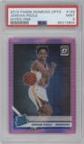 Jordan Poole from the 2019-20 Panini Donruss Optic set featuring a Hyper Pink parallel graded by PSA and given an overall grade of 9.