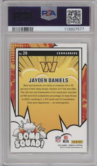 Jayden Daniels from the 2024 Donruss set graded by PSA and given an overall grade of 10.