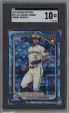 Jackson Chourio from the 2024 Bowman Sapphire Edition set graded by SGC and given an overall grade of 10.
