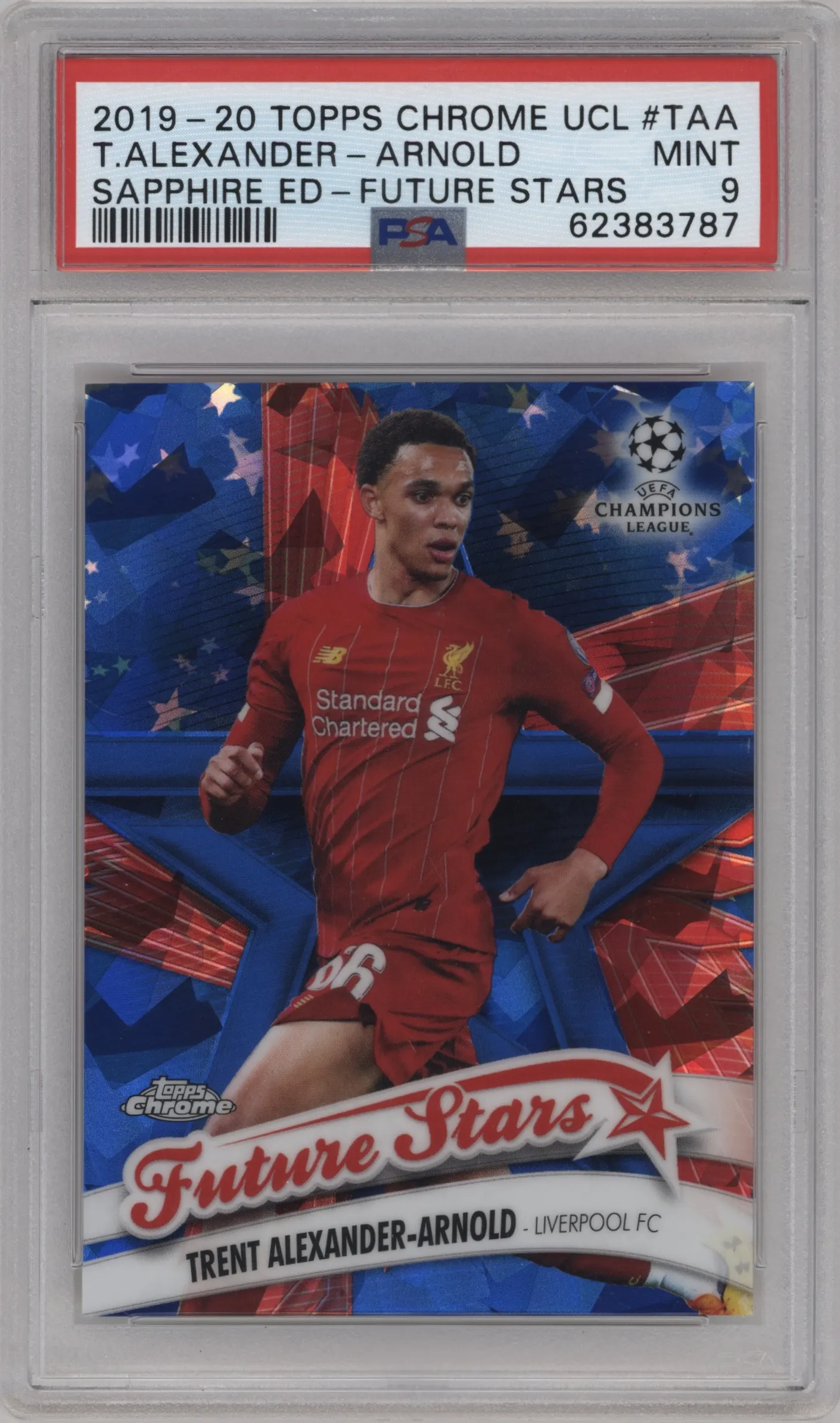 2019 Topps Chrome Sapphire Edition UEFA Champions League Future Stars Trent Alexander-Arnold #FS-TAA PSA 9