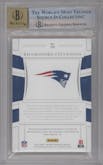 Rhamondre Stevenson from the 2021 Panini National Treasures set graded by Beckett and given an overall grade of 9.