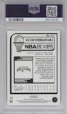 Victor Wembanyama from the 2023-24 Panini NBA Hoops set graded by PSA and given an overall grade of 10.