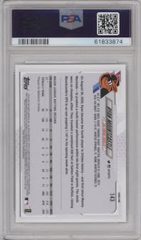 Ryan Mountcastle from the 2021 Topps Series 1 set graded by PSA and given an overall grade of 9.