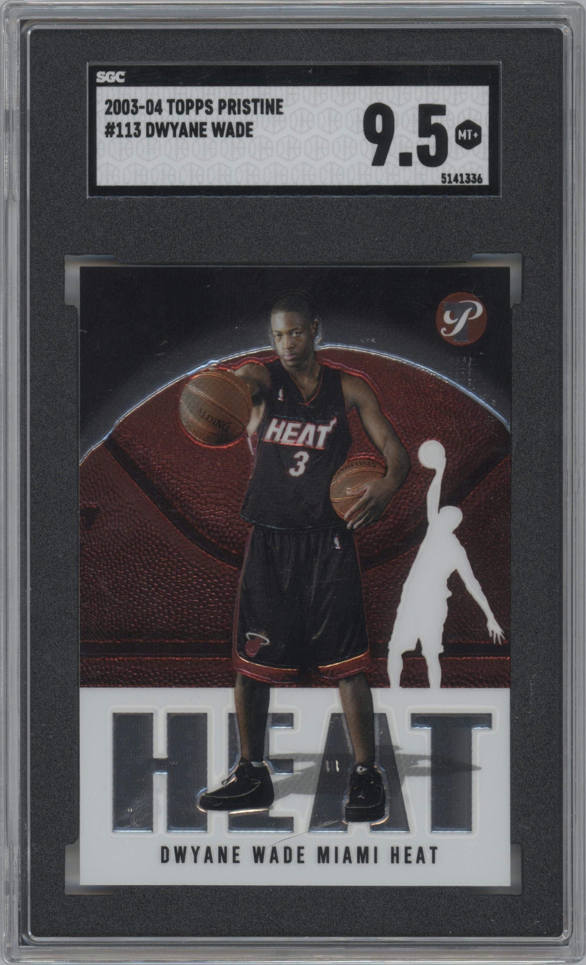Dwyane Wade from the 2003-04 Topps Pristine  set graded by SGC and given an overall grade of 9.5.