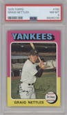 Graig Nettles from the 1975 Topps set graded by PSA and given an overall grade of 8.