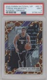 Tyrese Haliburton from the 2022 Panini The National VIP set featuring a Giraffe parallel graded by PSA and given an overall grade of 9.