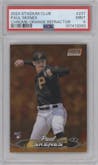 Paul Skenes from the 2024 Topps Stadium Club set featuring a Orange Refractors parallel graded by PSA and given an overall grade of 9.