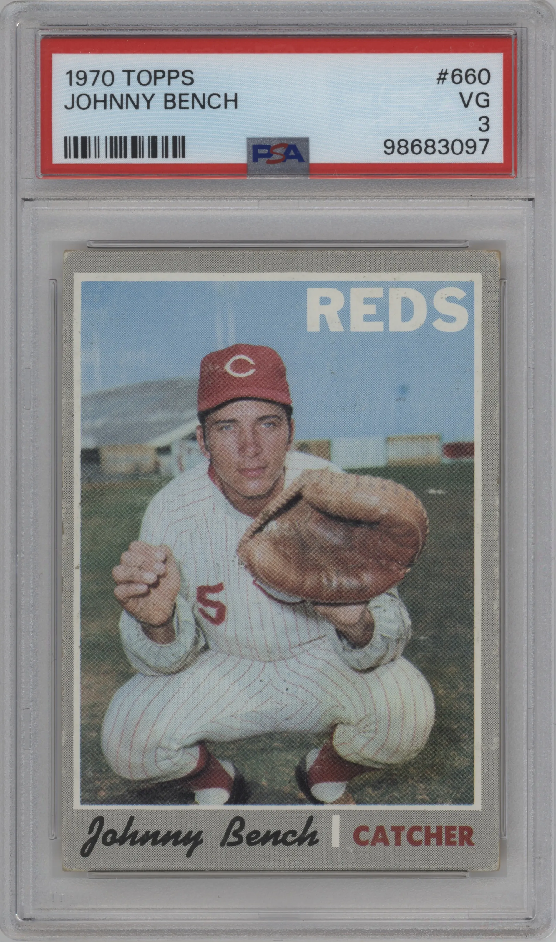 1970 Topps Johnny Bench PSA VERY GOOD 3 #660 PSA 3