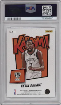 Kevin Durant from the 2022-23 Panini Crown Royale set graded by PSA and given an overall grade of 9.
