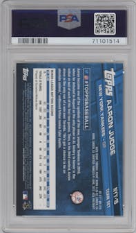 Aaron Judge from the 2017 Topps Team Set set graded by PSA and given an overall grade of 9.