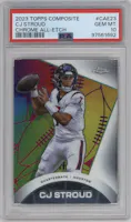 CJ Stroud from the 2023 Topps Composite set graded by PSA and given an overall grade of 10.