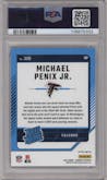 Michael Penix Jr.  from the 2024 Donruss set featuring a Red Wave parallel graded by PSA and given an overall grade of 10.