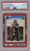 Michael Penix Jr.  from the 2024 Donruss set featuring a Red Wave parallel graded by PSA and given an overall grade of 10.