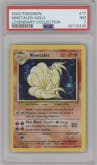 Ninetales from the 2002 Pokemon  set graded by PSA and given an overall grade of 7.