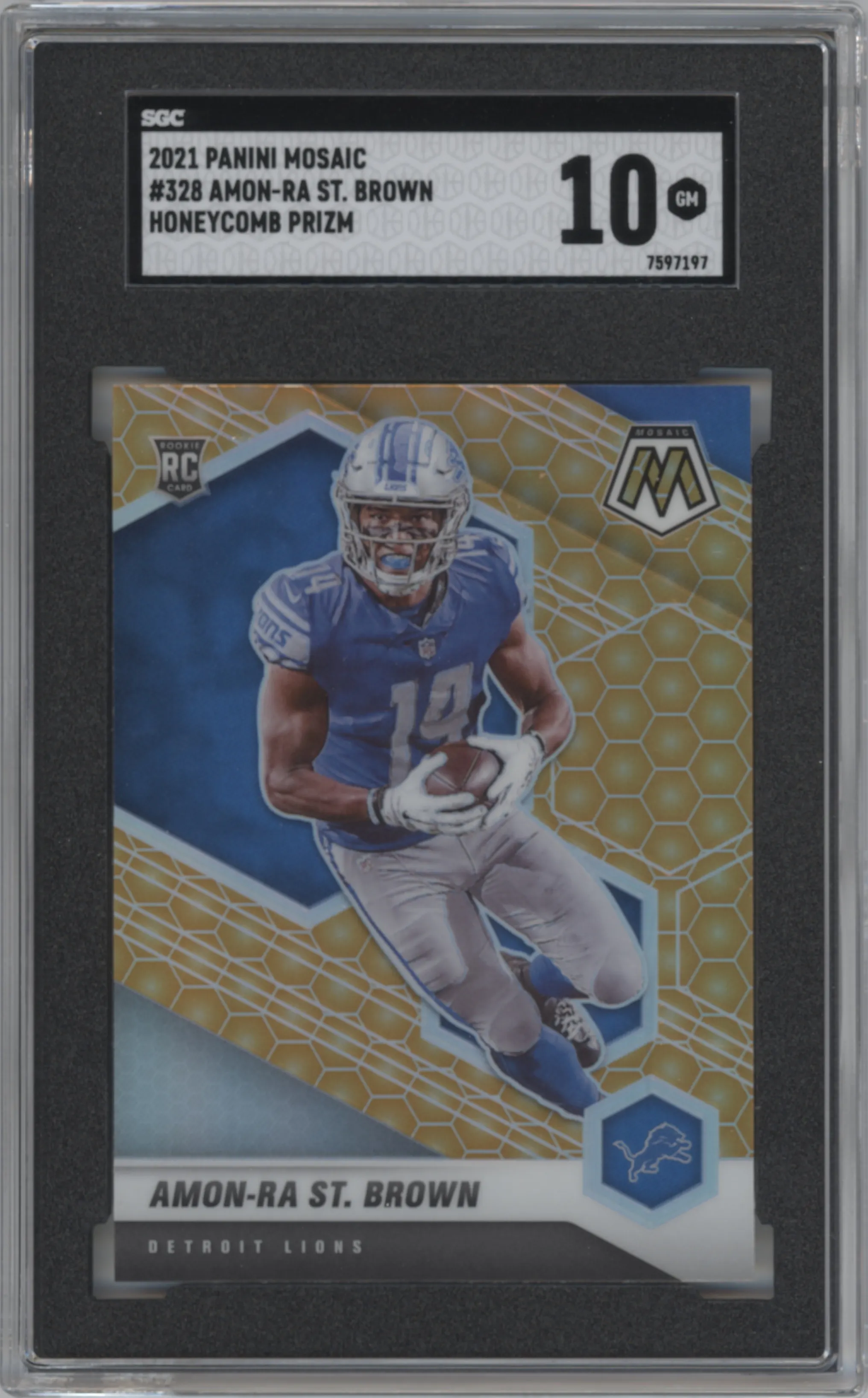 2021 Panini Mosaic Amon-Ra St. Brown Honeycomb #328 SGC 10