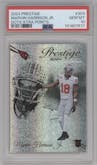 Marvin Harrison Jr. from the 2024 Panini Prestige  set featuring a Dots Xtra Points parallel graded by PSA and given an overall grade of 10.