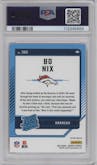 Bo Nix from the 2024 Donruss set featuring a Pink parallel graded by PSA and given an overall grade of 9.
