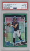 C.J. Stroud from the 2023 Donruss Optic set featuring a Hyper Green parallel graded by PSA and given an overall grade of 10.