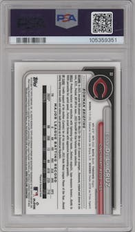 Elly De La Cruz from the 2024 Bowman Mega Box set graded by PSA and given an overall grade of 10.