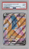Charizard V from the 2020 Pokemon SWSH set featuring a Champion's Path ETB parallel graded by PSA and given an overall grade of 9.