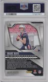 Drake Maye from the 2024 Panini Prizm set featuring a Pink Wave parallel graded by PSA and given an overall grade of 9.