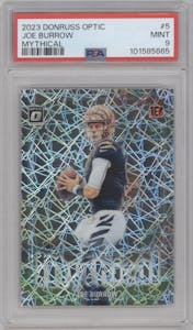 Joe Burrow from the 2023 Donruss Optic set graded by PSA and given an overall grade of 9.