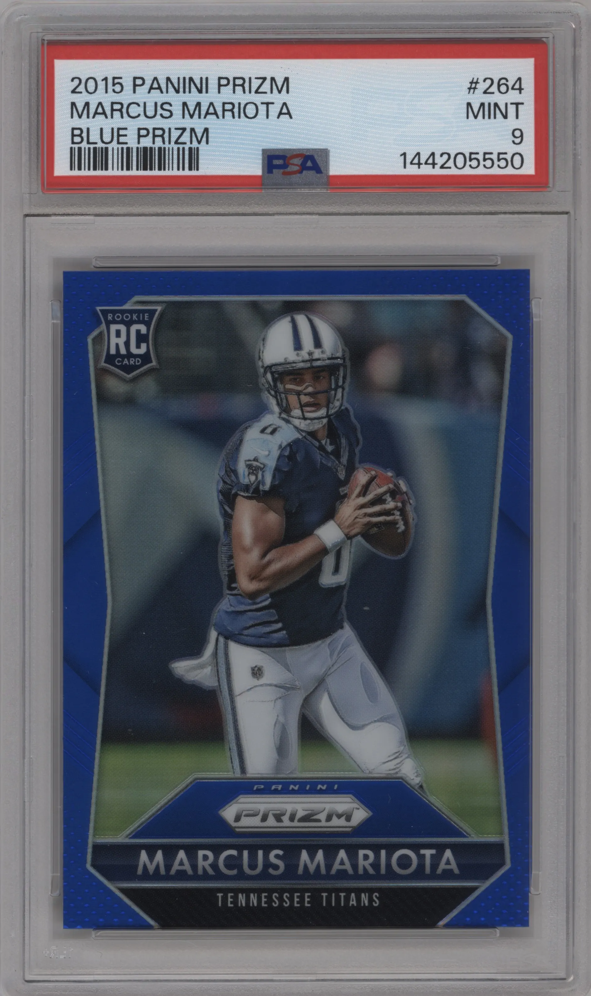 2015 Panini Prizm Marcus Mariota Blue Prizm PSA 9