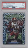 Jayden Daniels from the 2024 Topps Chrome set featuring a Lazer Refractor parallel graded by PSA and given an overall grade of 9.