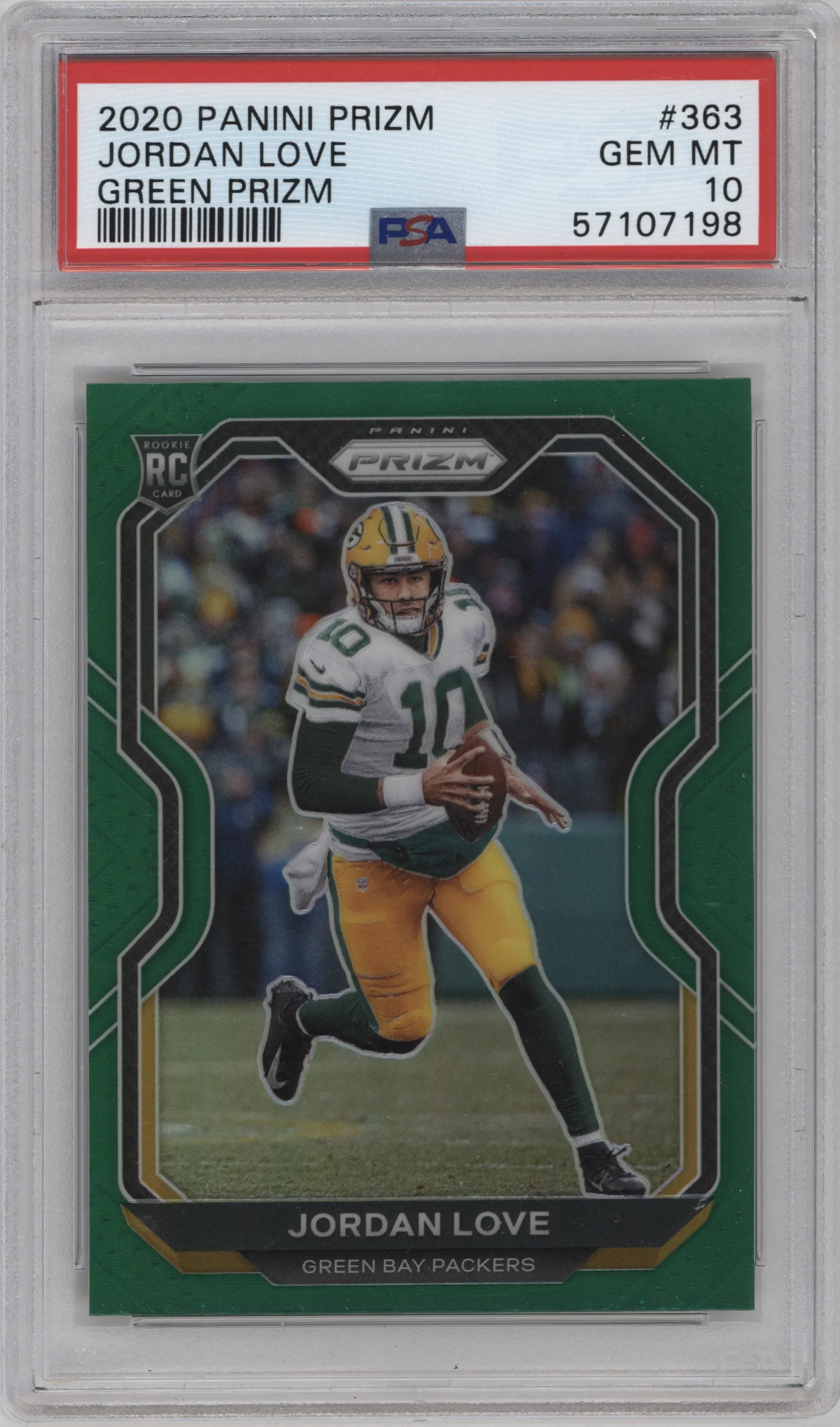 2020 Panini Prizm Jordan Love Green Prizm PSA 10